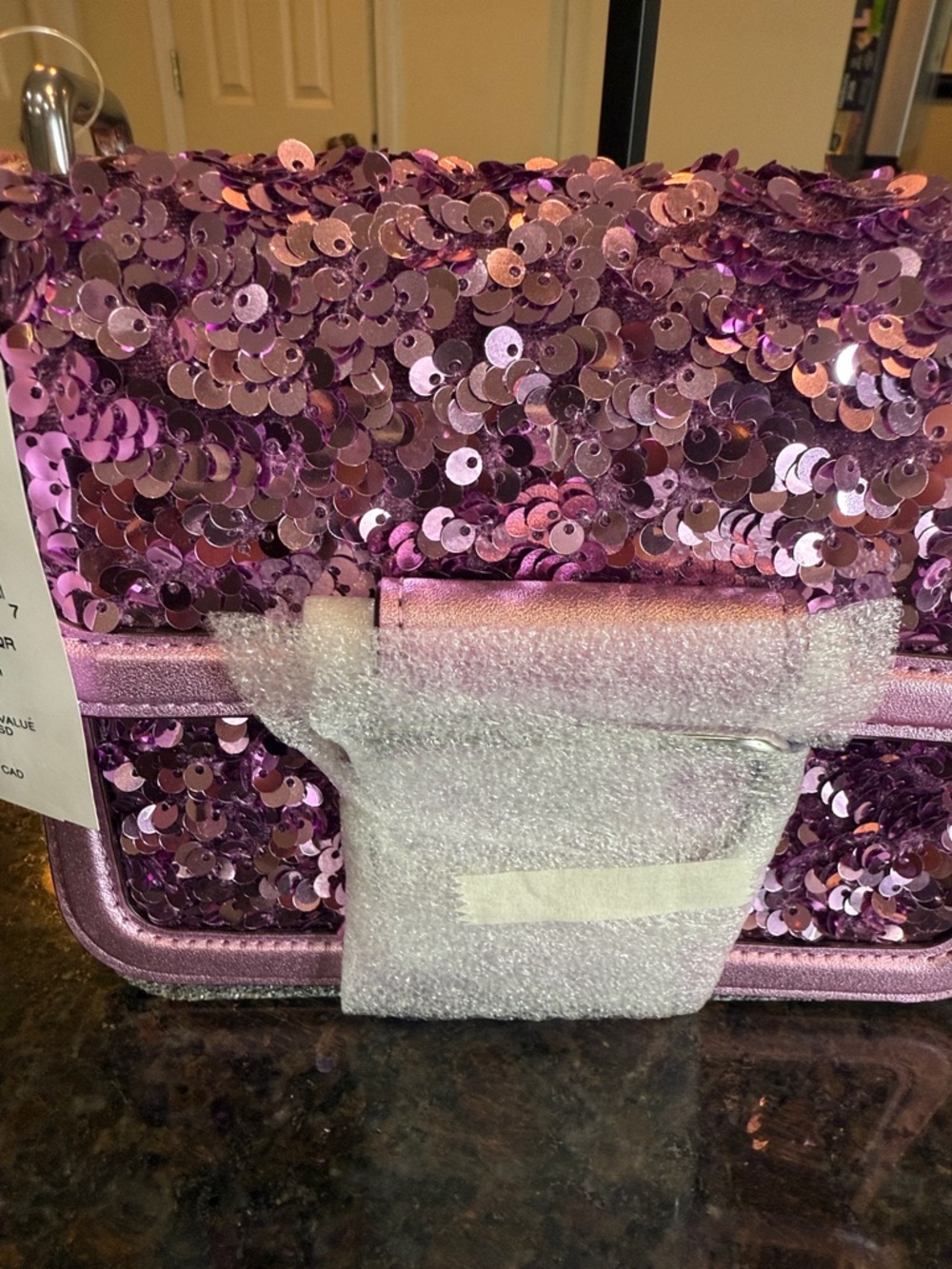 Coach Morgan Lilac Sequin Crossbody Bag with Metallic Trim - Picture 3 of 16